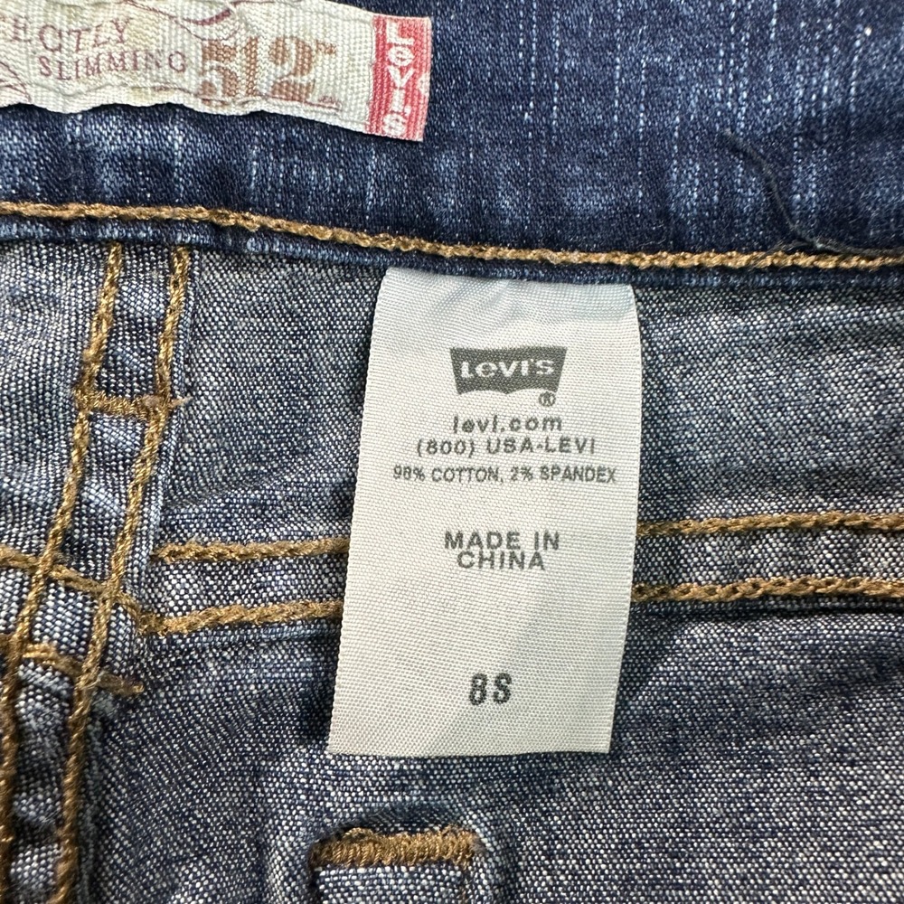 Levis 512 Perfectly Slimming Bootcut Jeans Womens 8S Dark Wash Blue Denim - Picture 6 of 6